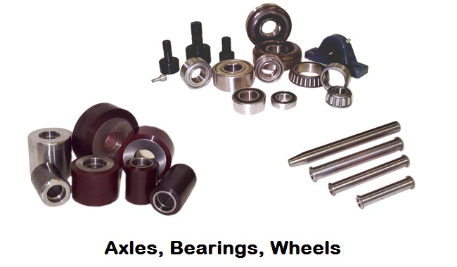 axles, bearings, wheels